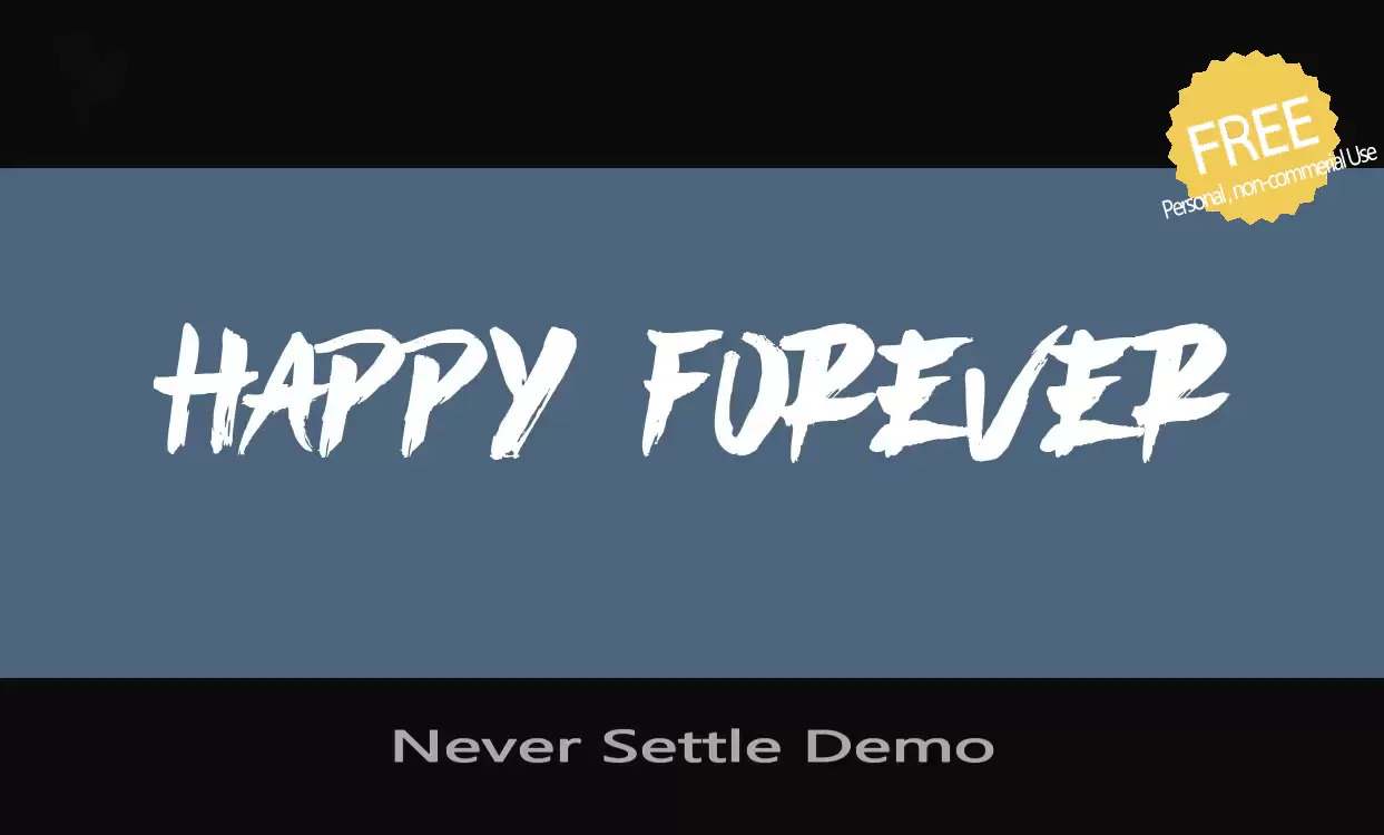 「Never-Settle-Demo」字体效果图