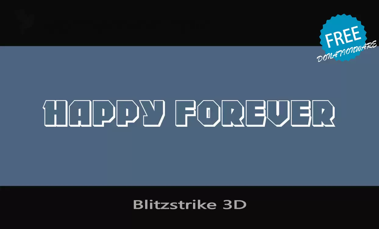 Font Sample of Blitzstrike-3D