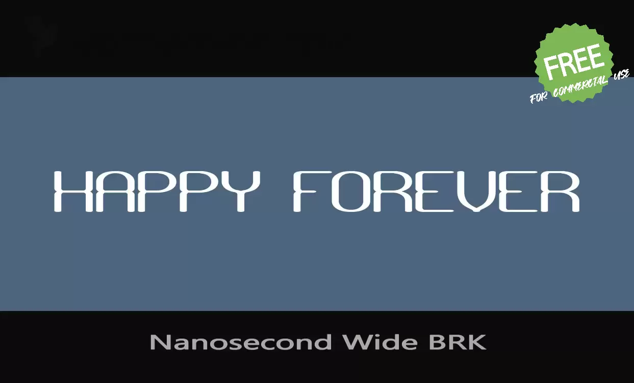 「Nanosecond Wide BRK」字体效果图