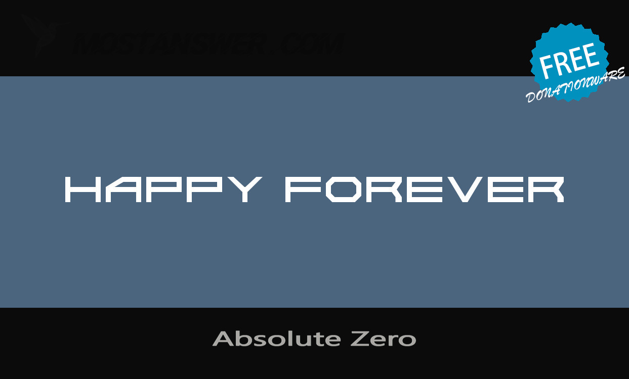 Absolute Zero Font Typographic Design | mostfont.com