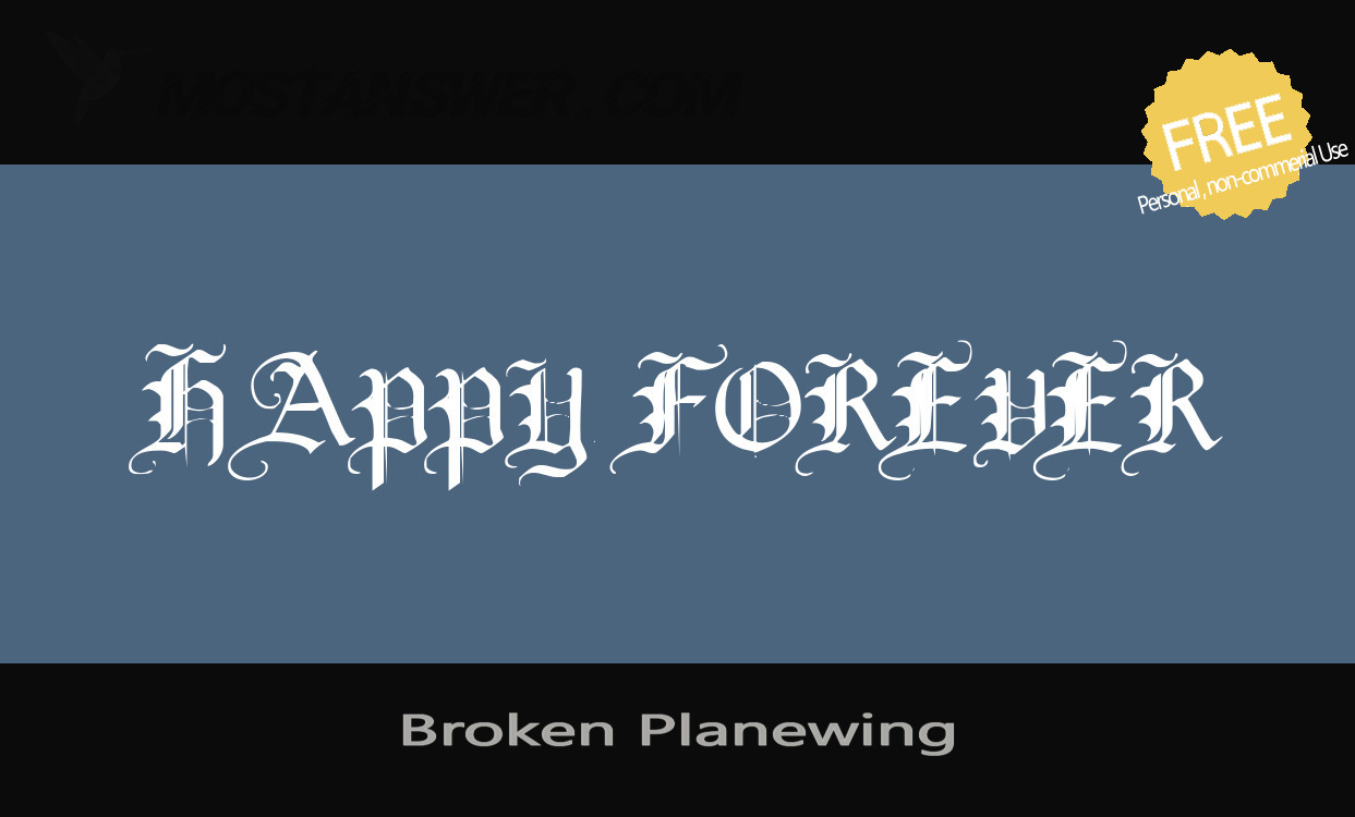 Brokenplanew Font by Mr.Fisk Fonts | mostfont.com